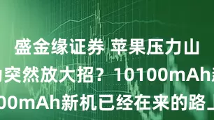 盛金缘证券 苹果压力山大！华为突然放大招？10100mAh新机已经在来的路上了