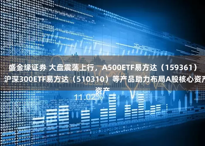 盛金缘证券 大盘震荡上行，A500ETF易方达（159361）、沪深300ETF易方达（510310）等产品助力布局A股核心资产